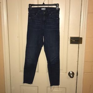 Petite Topshop Jamie Moto Ripped Hem Jean